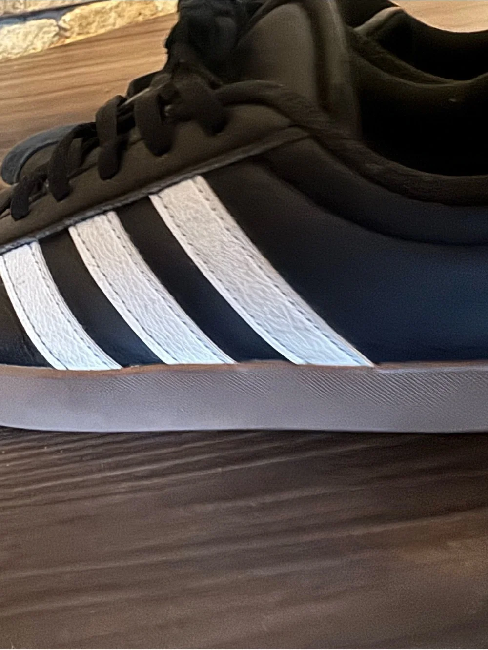 Adidas Black and White Youth Sneakers